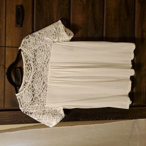 Riah Fashion Lace Detailed Top White Size L